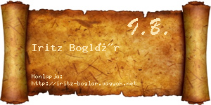 Iritz Boglár névjegykártya